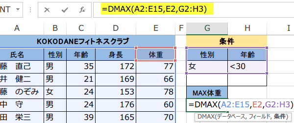 DMAX関数使い方2