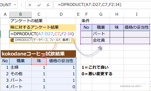 DPRODUCT関数使い方2