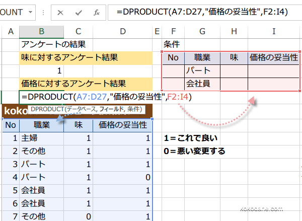 DPRODUCT関数使い方4