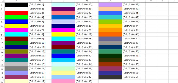 ColorIndex一覧を作成マクロ4