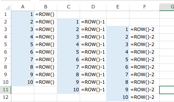 ROW関数の使い方2
